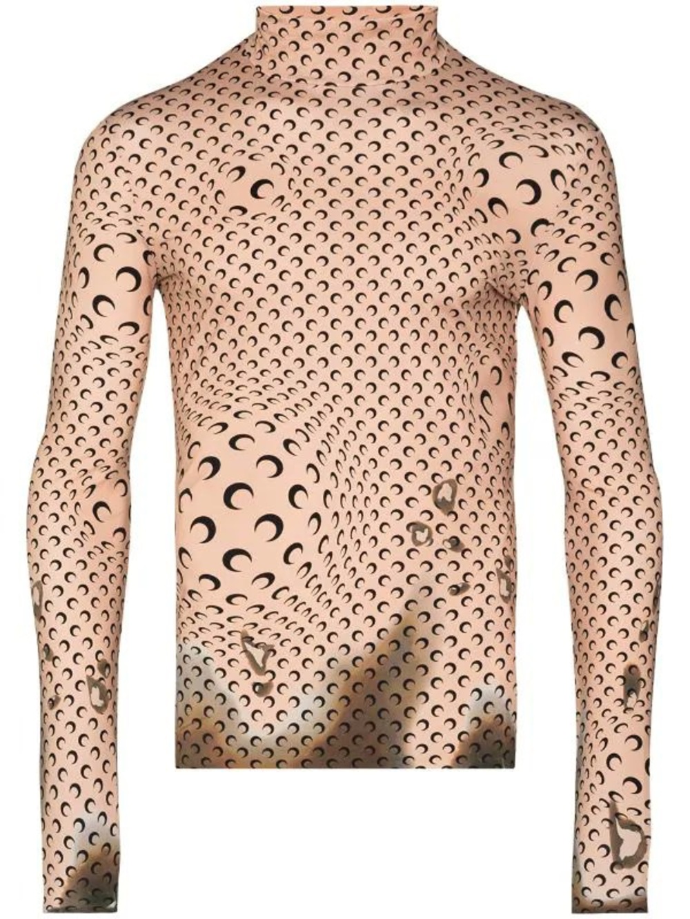 Marine Serre Nude Crescent Moon Long Sleeve Top Men’s Sz XL